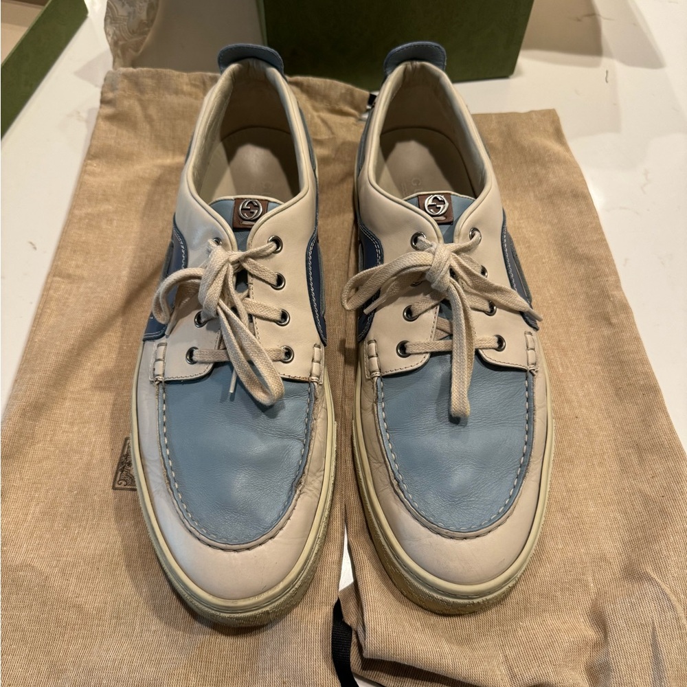 Gucci Mens Leather Boat Shoes